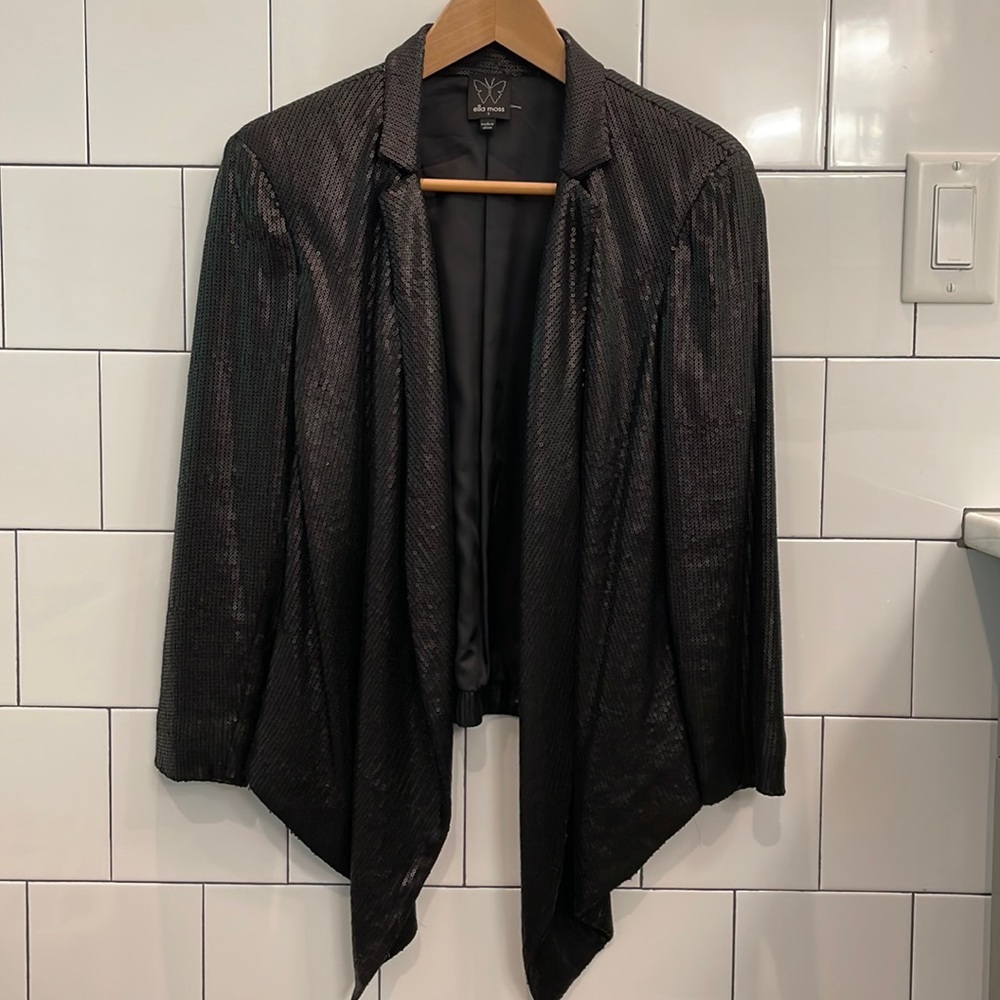 Ella Moss Black Sequin blazer, size small